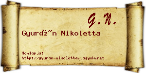 Gyurán Nikoletta névjegykártya